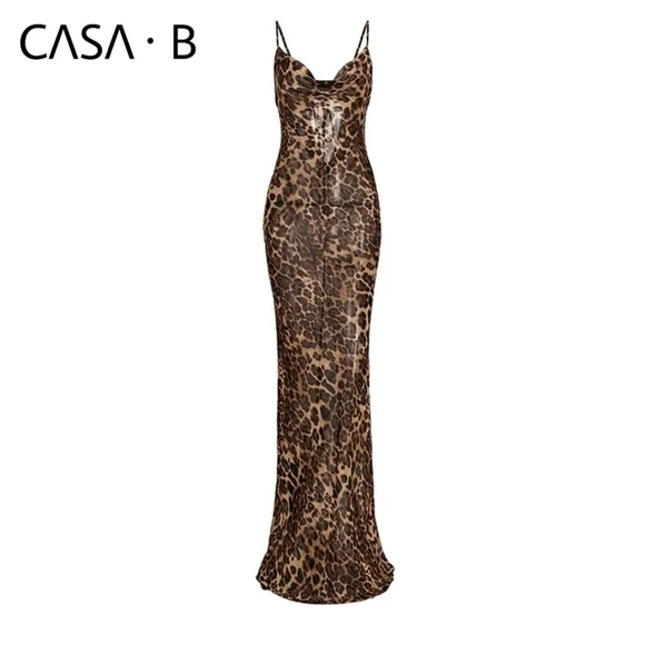 5⭐️CASA B |Vivianne Leopard Print Sheer Maxi - Picture 2 of 6